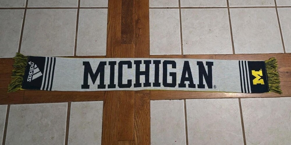 U OF M Adidas Originals Officially Licensed University Of Michigan Scarf